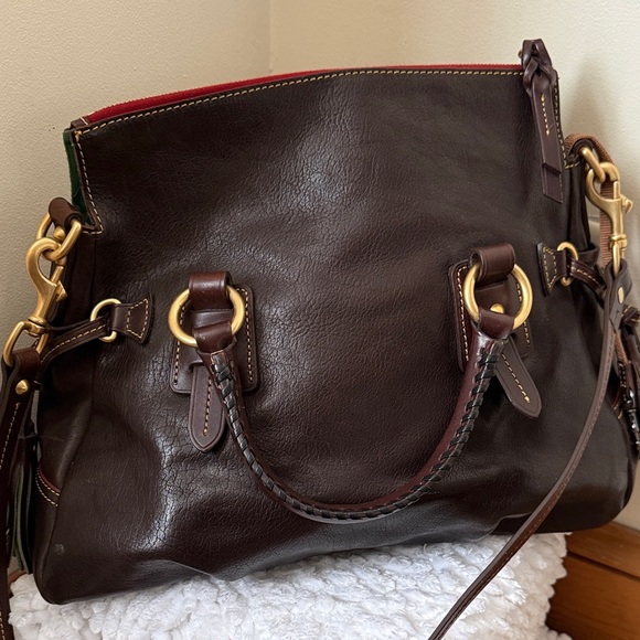 Dooney & Bourke Brown Tmoro Florentine Stanwich Satchel - Picture 3 of 10